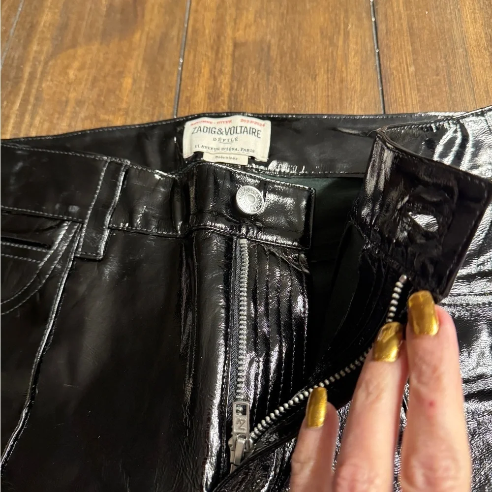 Zadig & Voltaire Peko Lambskin Leather Pants – Black – Size 36 – NWT